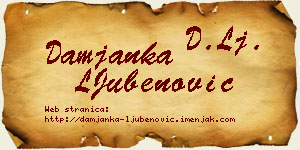 Damjanka LJubenović vizit kartica
